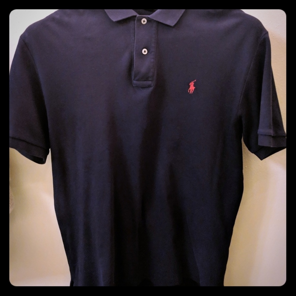 Ralph Lauren Black Polo w/ Red Horse
